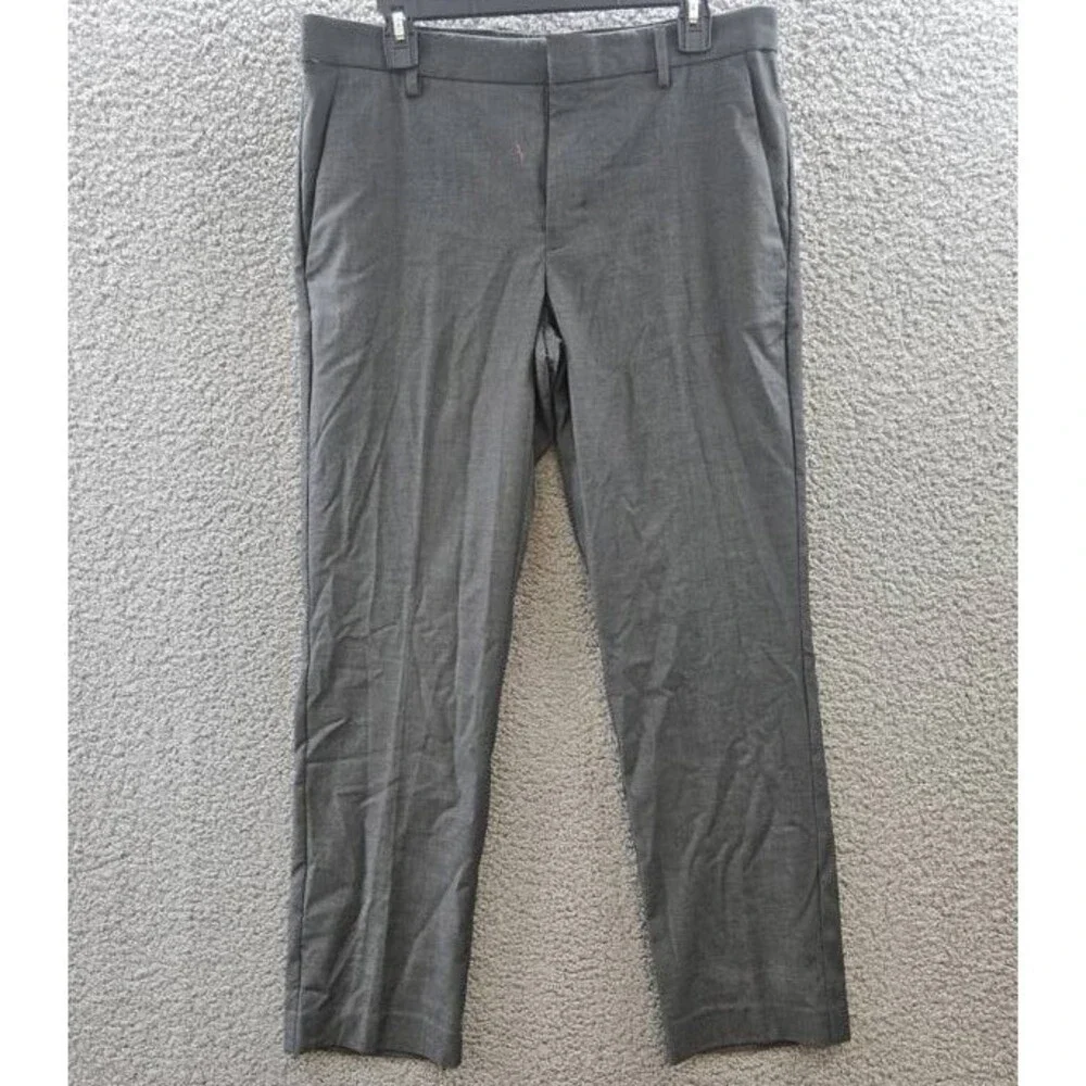 Perry Ellis Portfolio Modern-Fit Pattern Dress Pants Men's 32x30 Black Pockets